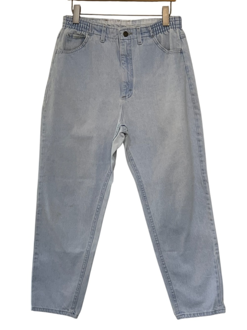 Vintage Lee Original Jeans Light Wash Side Elastic Mom Jeans 12P